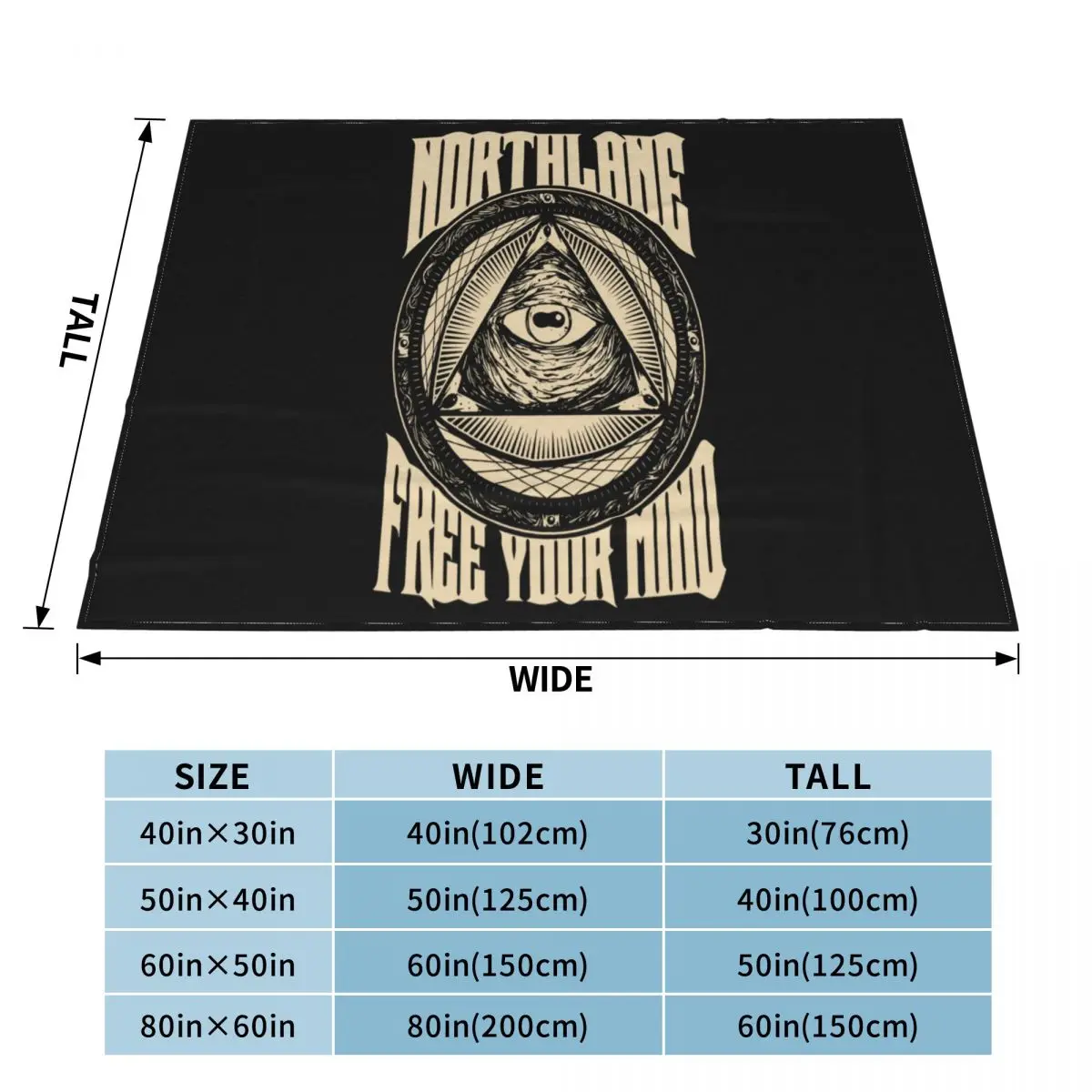 Мужское официальное одеяло с металлическим ремешком Northlane Free Your Mind Eye Mystical M F для