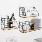 Настенная деревянная полка для ванной комнаты