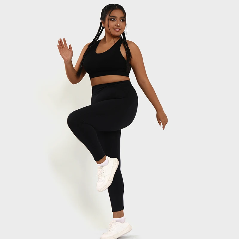 Plus Size Women's Leggings Black Seamless Sports Yoga Pants Gym Fitness Workout Push Up High Waist Women Clothing 2023 L-3XL