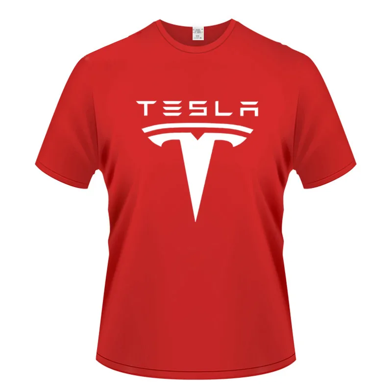 

Мужская футболка с цифровой печатью Tesla, однотонная дышащая Повседневная футболка большого размера с круглым вырезом, лето 2023