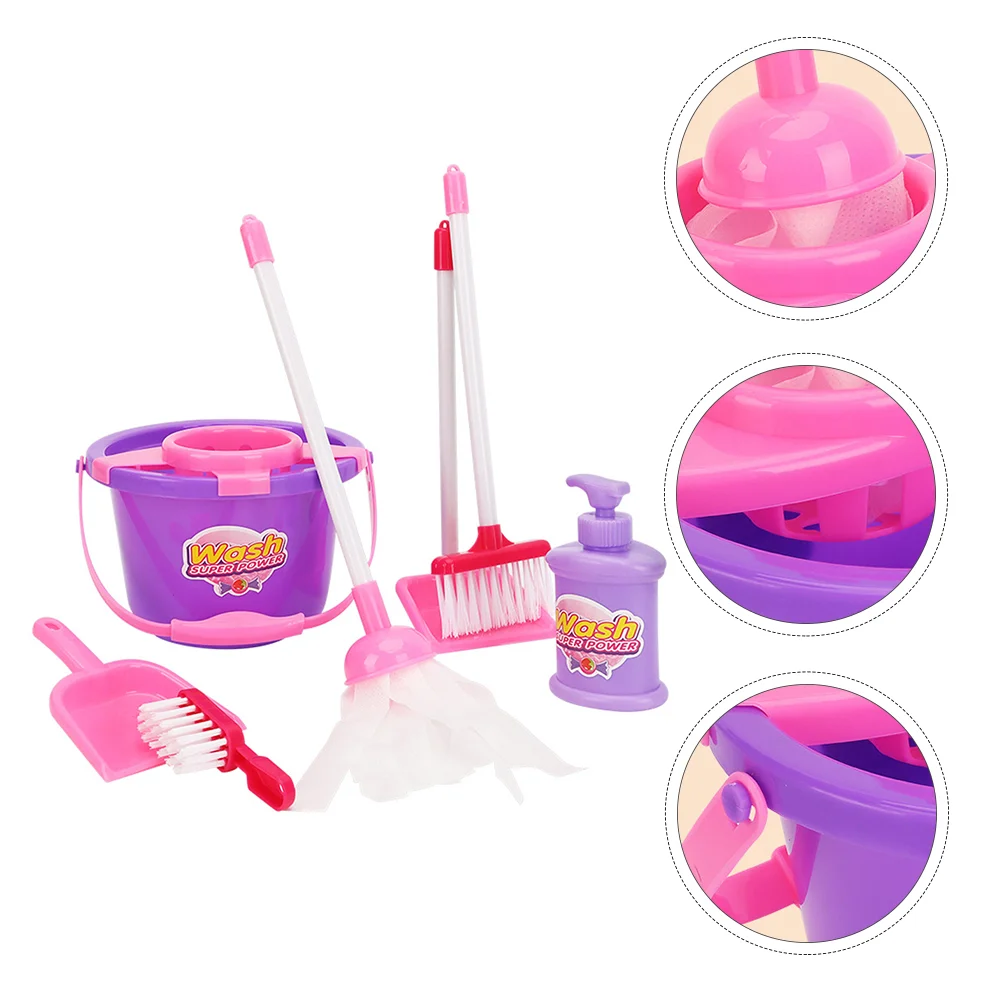 

7 Pcs Cleaning Mopping Set Role Play Toys Creative Small Plastic Pretend Playthings