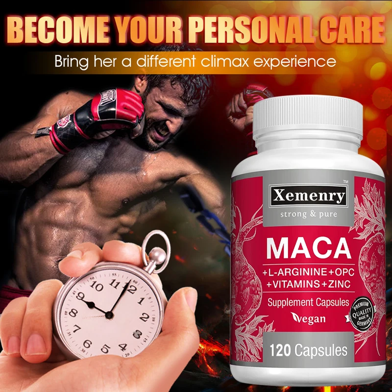 

Maca Root Capsules, Energy Booster for Men and Women, Vegan Tablets with Maca Extract, L-Arginine, B Vitamins