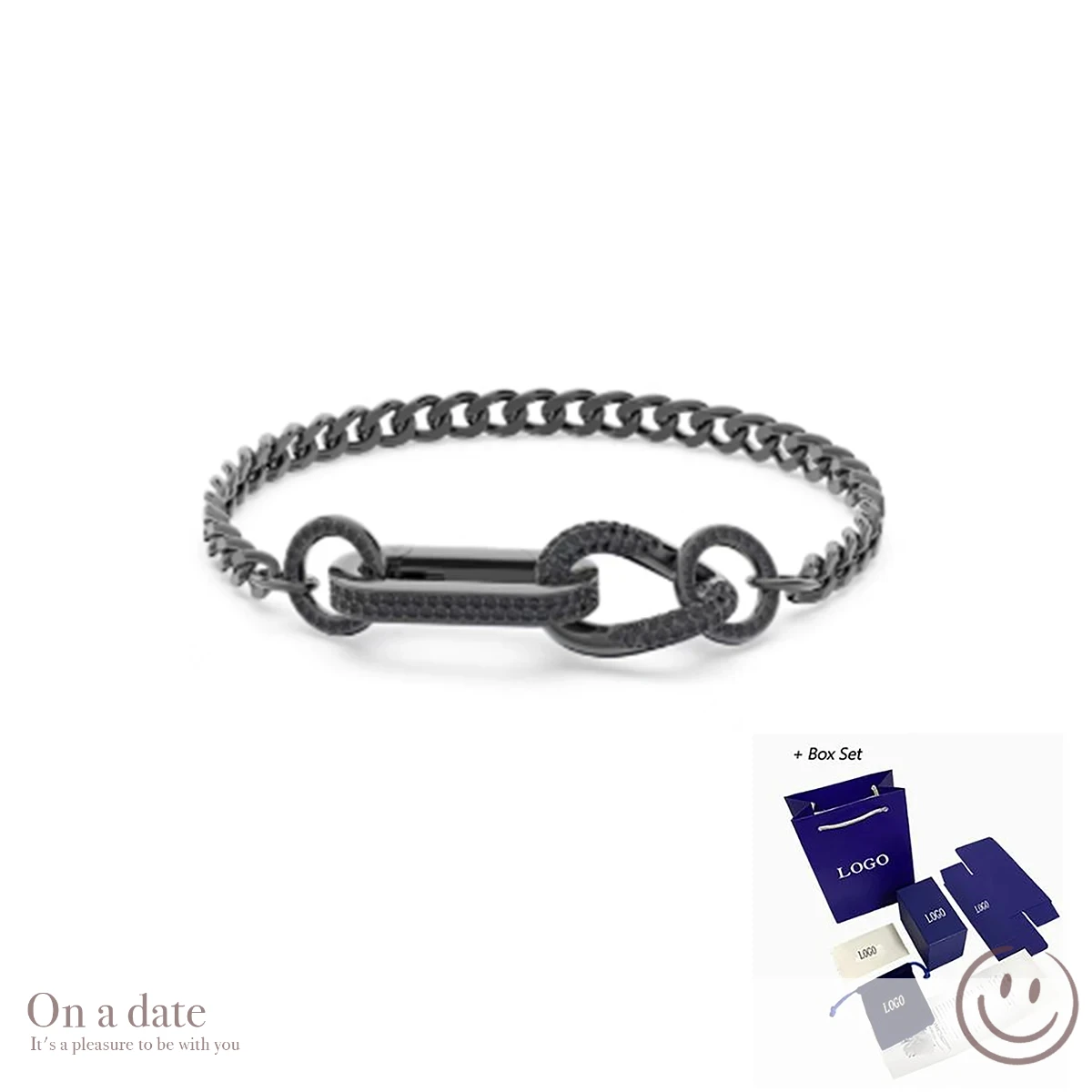 Модный Черный Браслет-цепочка С Надписью Love Новое Поступление 2024 Женские