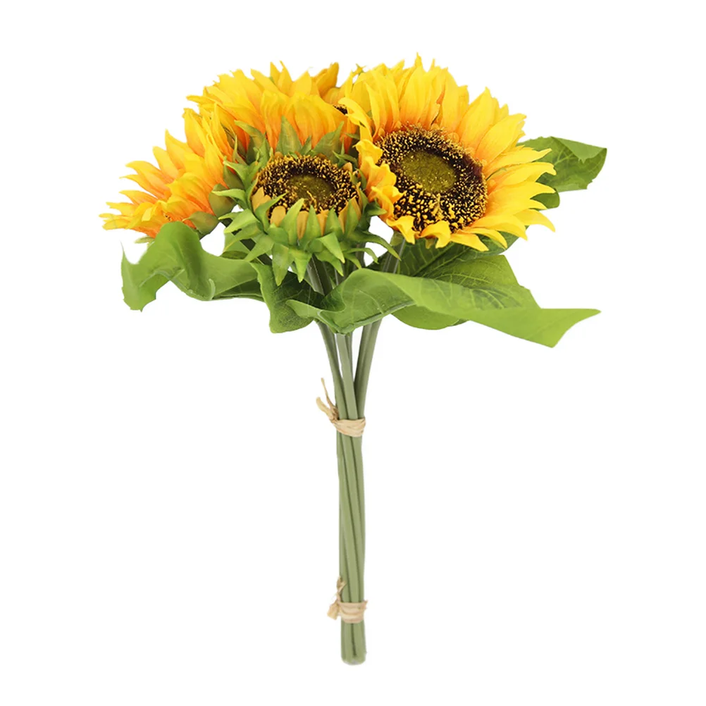 

1PC Beautiful Creative Lifelike Fake Flower Simulation Flower Sunflower Bouquet for Party Decoration Wedding Desk