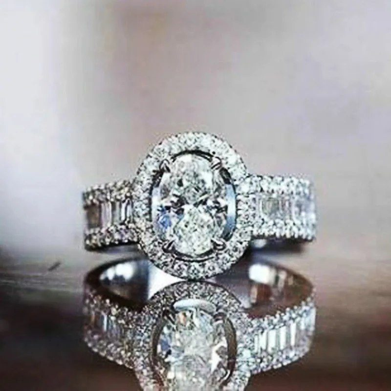 

2022 New Luxury Oval Engagement Ring for Women Anniversary Gift Jewelry Wholesale R7111