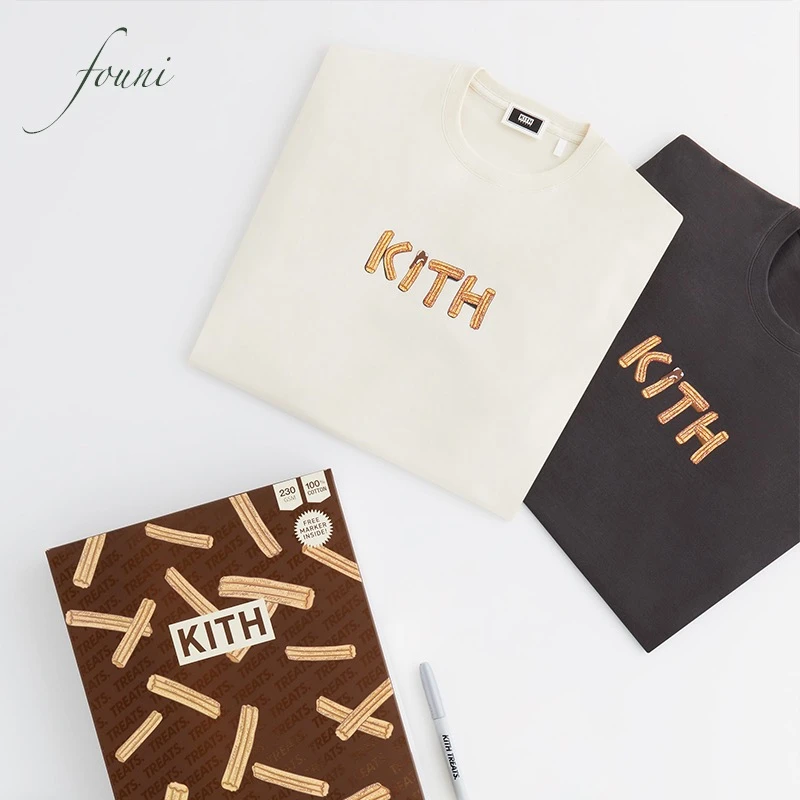 

New TREATS KITH T-shirt Men Women 1:1 Best Quality French Fries Chocolate T Shirt Tee Tops