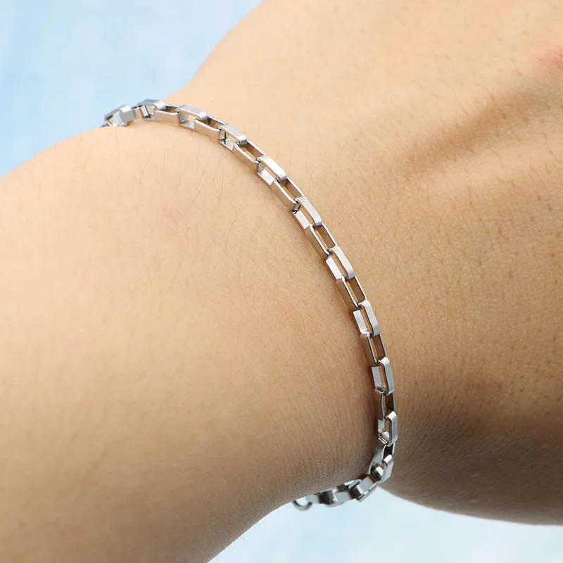 Fashion Stainless Steel Cuban Figaro Chain Basic Bracelet For Men Women Vintage Metal Bangle Luxury Jewelry Gift Free Shipping