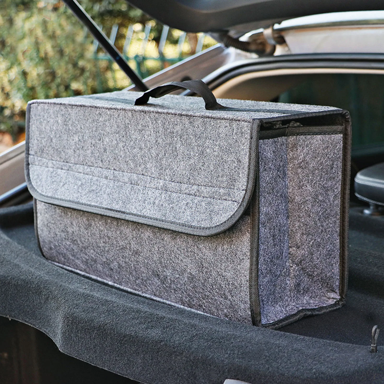 

Folding Large Non-slip Car Trunk Organizer Foldable Storage Box Case Felt Backseat Storage Bag Auto Stowing Tidying Container