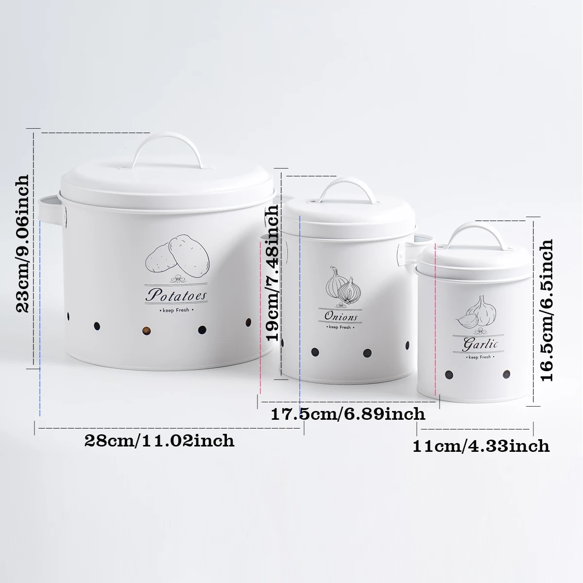 

Набор из 3 металлических контейнеров для хранения