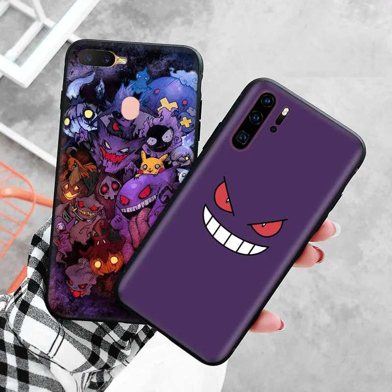 B-13 Pokemon Gengar Soft чехол для OPPO A1 A1K A31 A32 A35 A52 A53 A53S A54 A54S A57 A73 2020 A74 A83 A85 A91