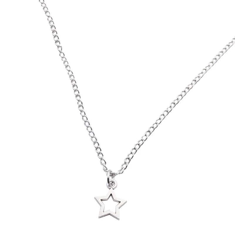 

Female Simple Pentagrams Pendant Necklace Fashion for Creative Hollow Earri