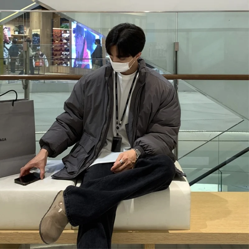 Winter Jacket Men Warm Fashion 3-color Thickened Down Jacket Men Streetwear Korean Loose Thick Short Coat Mens Parker Clothes