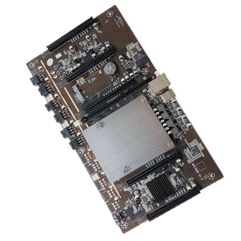 X79 H61 Материнская плата для майнинга BTC 5X PCI-E 8X с охлаждающим вентилятором + кабель