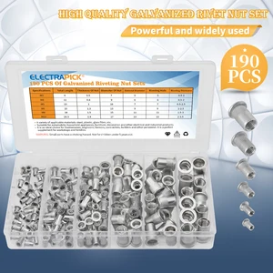 190 M3 M4 M5 M6 M8 M10 алюминиевые заклепки гайки с плоской головкой Резьбовая вставка гайка заклепка набор резьбовых вставок Заклепка гайка