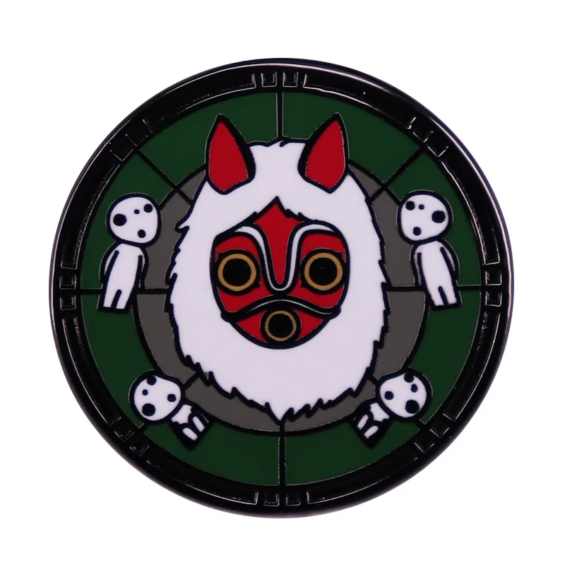 

C2667 Princess Mononoke Cartoon Anime Funny Metal Enamel Pins and Brooches for Lapel Pin Backpack Bags Badge Collar Jewelry