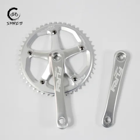 Односкоростной алюминиевый шатун OTA, звездочка 49T, серебристая, BCD144, 165 мм, шатун для складывания, фиксированная Шестерня велосипеда, Звездочка для велосипеда