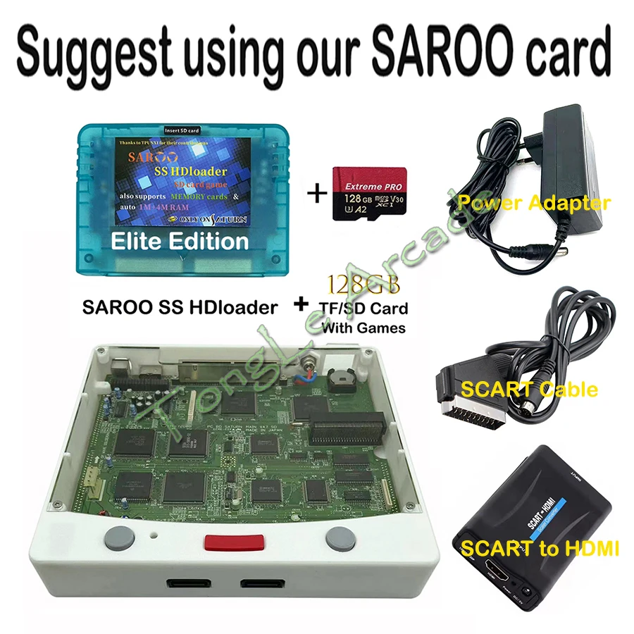 Фото Новый оригинальный дизайн: прозрачная игровая консоль DIY SS Diskless Host SAROO Card Loader для игр Saturn (эксклюзив) №5