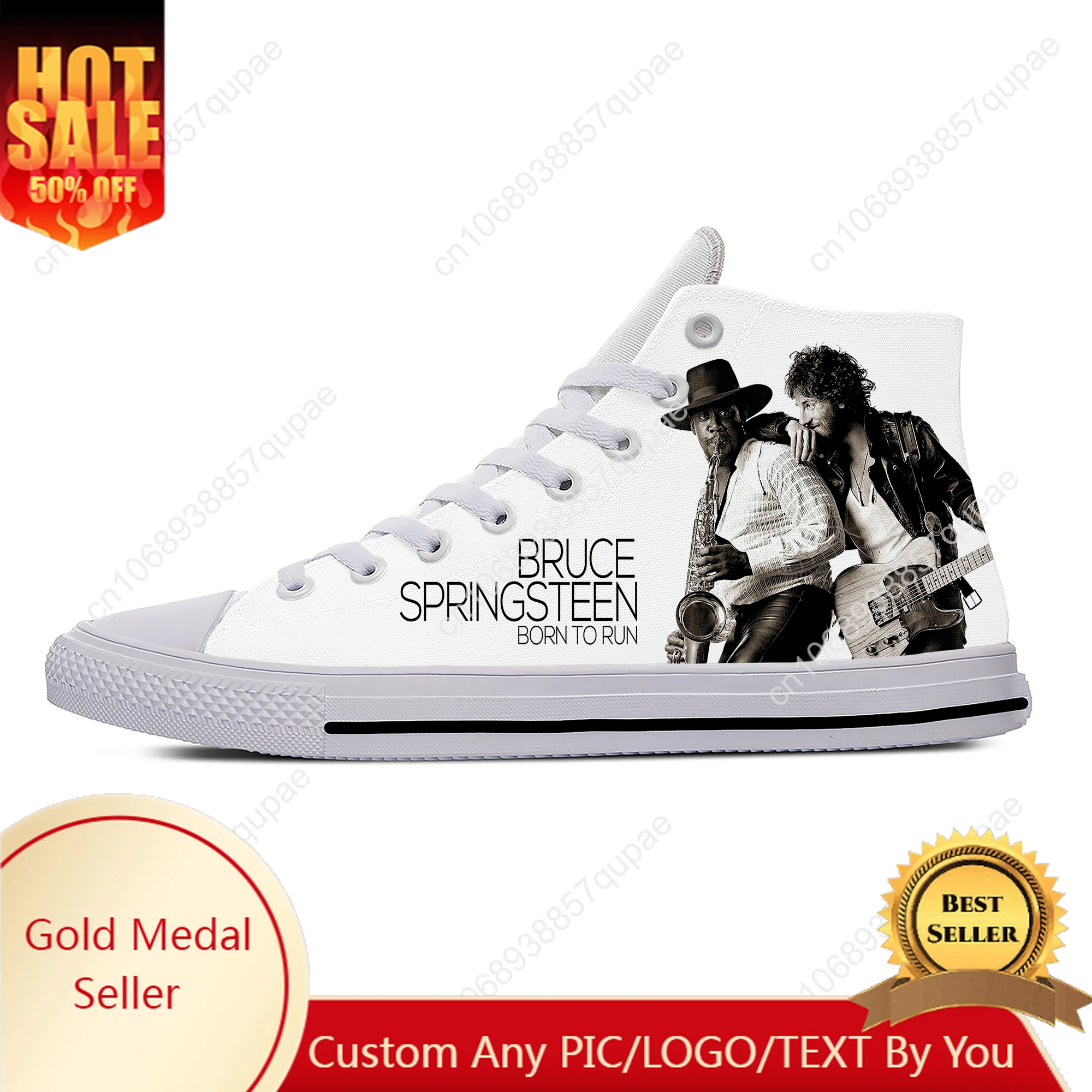 Высокие кроссовки Born To Run Брюс Спрингстин мужская и женская повседневная обувь