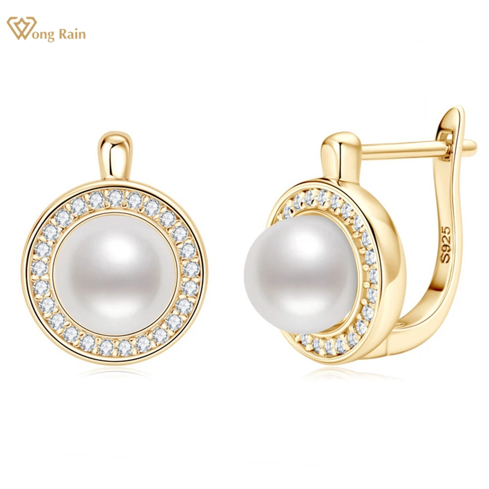 

Wong Rain Elegance 925 пробы серебряные серьги VVS1 3EX 7 мм, жемчужные настоящий Муассанит, бриллианты, шпильки, свадебные украшения