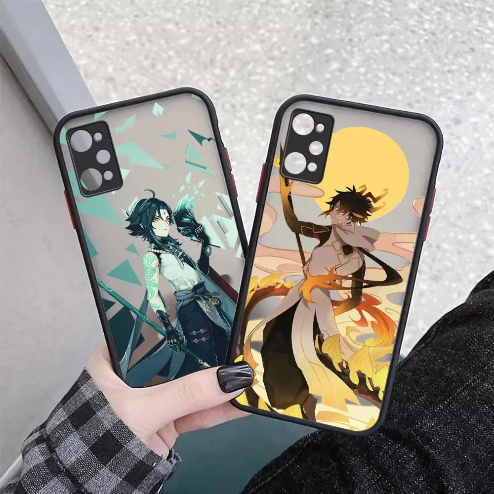

Cartoon Genshin Impact Anime Case for Realme C15 C20 C21 C30 C31 C33 C35 C55 V15 V25 XT GT NEO 2 MASTER NARZO 50 50I 50A Cover