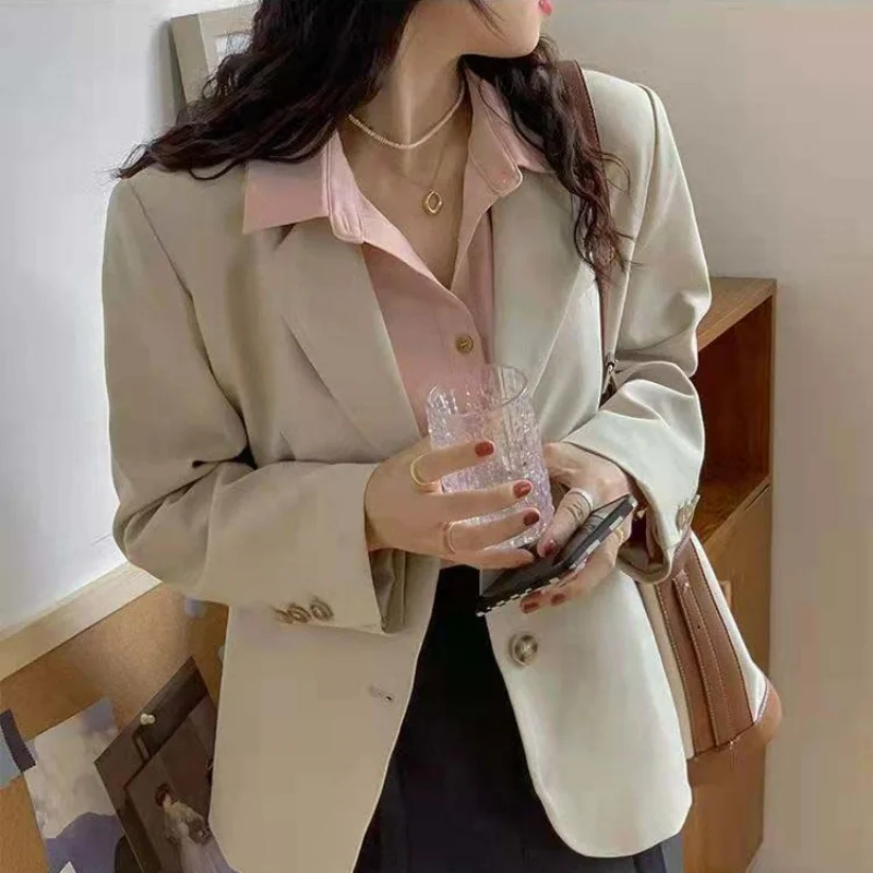 Blazers for Women 2023 Spring Autumn Small Blazer Women's Casual Versatile British Women Blazer Jacket