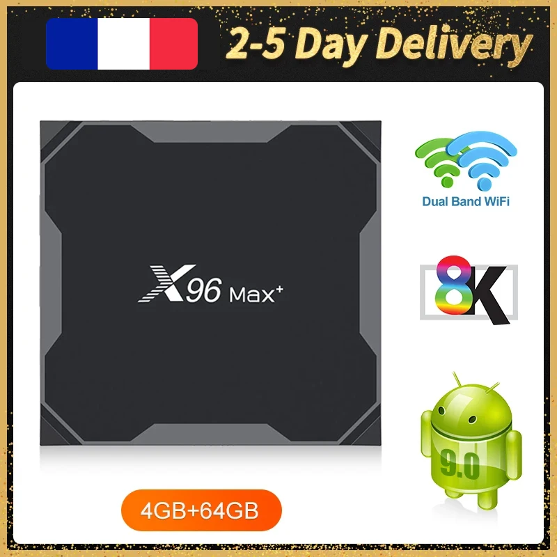 

Android 9.0 Smart TV Box X96 Max+ 8Kx4K Box Amlogic S905X3 64-bit 1000M Wifi2.4G/5G Set Top Android TV Box X96Max Plus