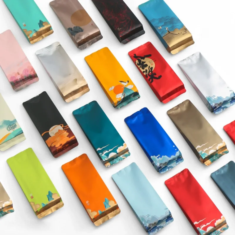 100 шт/лот новые пакетики для чая из алюминиевой фольги термопечать Упаковочные