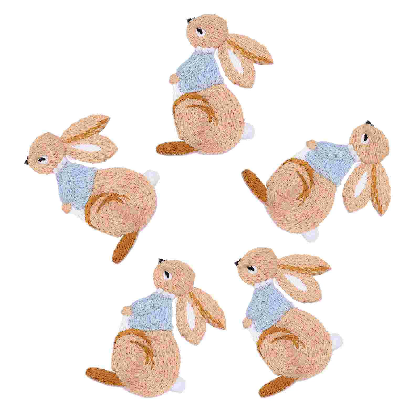 

Patches Applique Patch Embroidered Iron Sew Embroidery Bunny Cloth Rabbit Clothing Repair Diy Badges Clothes Sewing Easter Decor