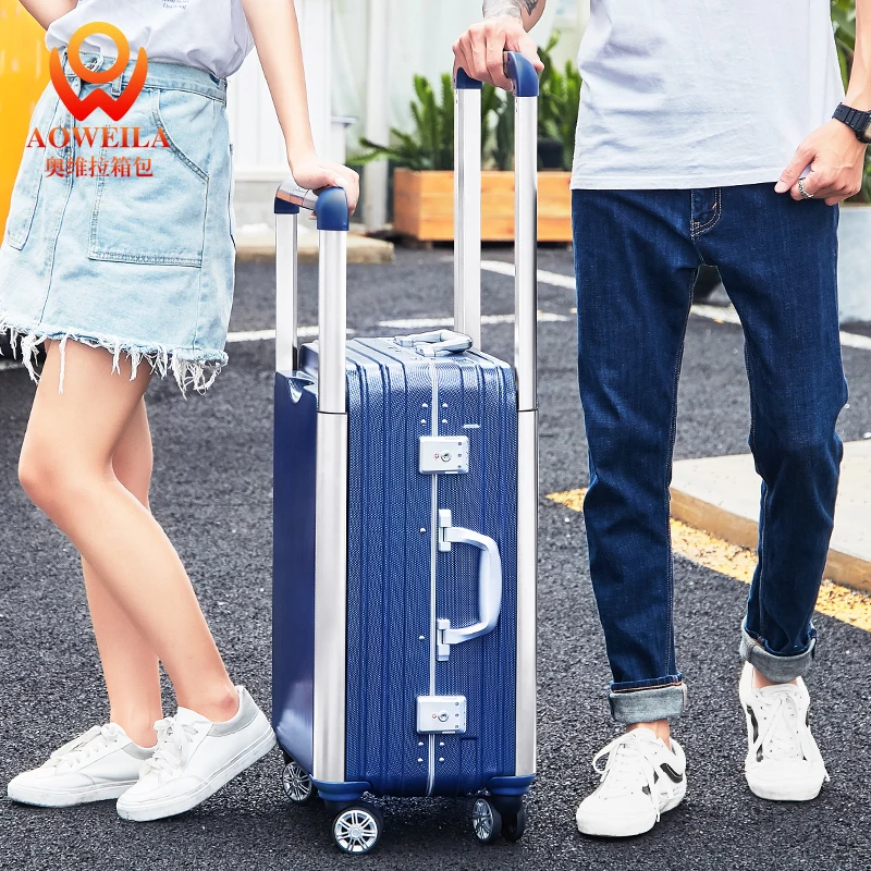 Trolley Case Universal Wheel Couple Suitcase Men and Women Boarding Luggage 24 Inch Aluminum Frame Password Box