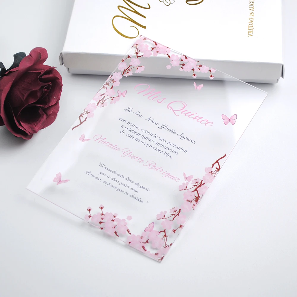 Прозрачные свадебные приглашения из плексигласа арабский текст сувениры для