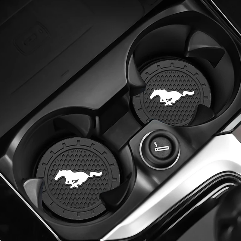

1/2pcs Thick Car Cup Holder Anti-slip Mat Car Coasters Auto accessories For Ford Mustang Universal Big Size Mustang Shelby GT
