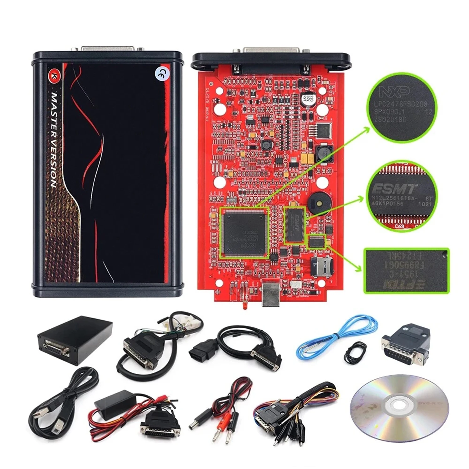 ECU Инструмент для Ktag V7.020 KESS V2.8 V2 V5.017 SW V2.25 v2.47 4 светодиодный BDM Рамка 22 шт. адаптеры
