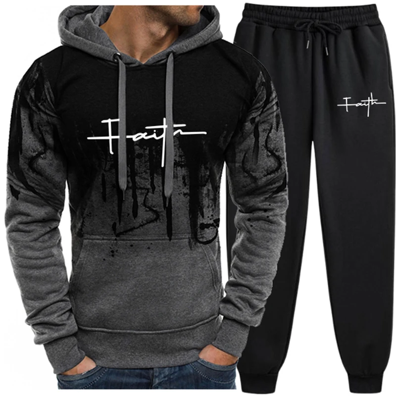 Мужской спортивный костюм повседневные толстовки для бега качественные