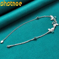 925 sterling silver butterfly heart bead chain bracelet for women party engagement wedding gift fashion charm jewelry