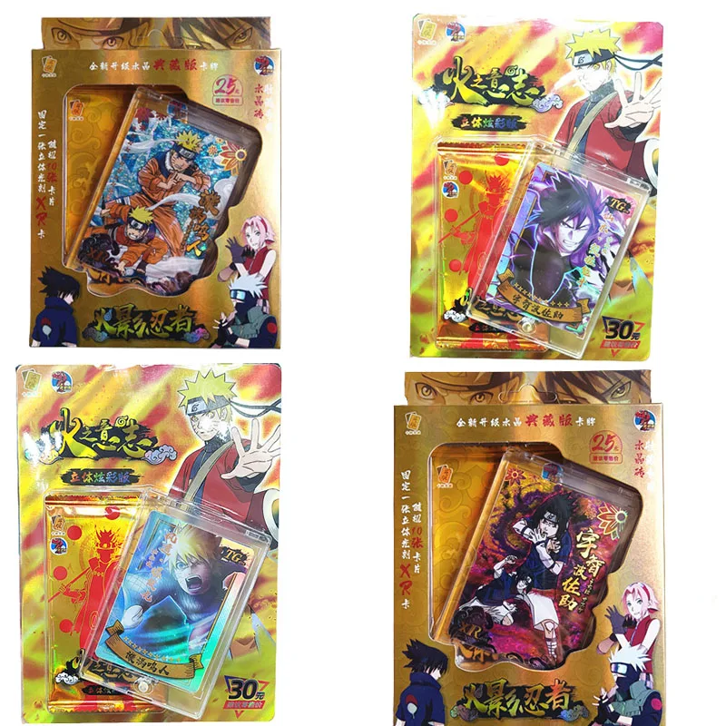 

NARUTO Uzumaki Naruto Uchiha Sasuke Hyuga Neji Crystal Colorful Version of LR Exclusive Package Game Collection Anime Cards Toys