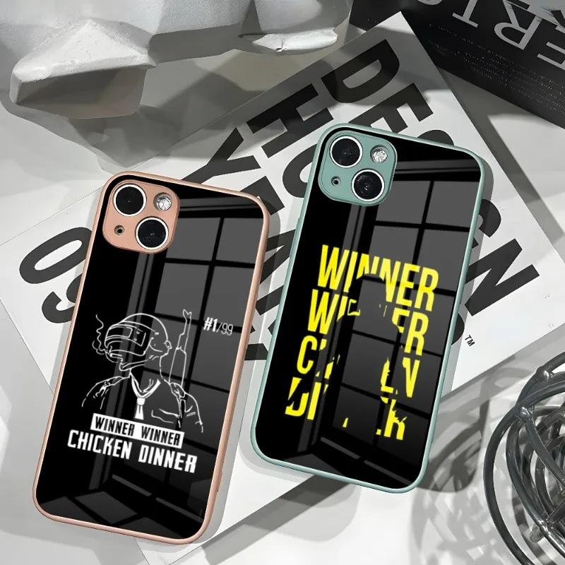 Новый чехол для телефона Pubg Batterground Game для IPhone 14 13 11 12 XR XS MAX 7/8 X Plus, цветные чехлы из закаленного стекла для пар