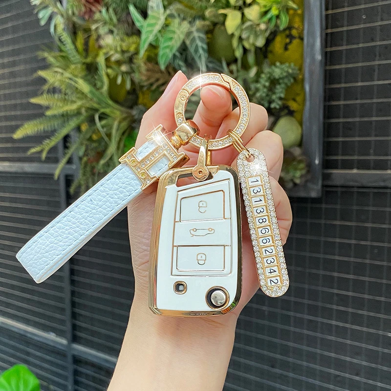 

TPU Car Key Case For Volkswagen Polo Golf Skoda Superb A7 Fashion keychain Passat Beetle interior accessories
