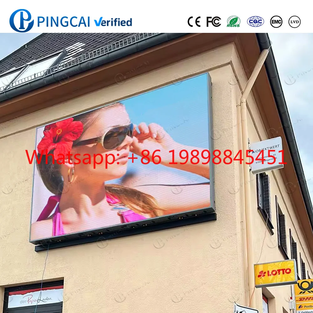 Фото Уличный полноцветный светодиодный экран 6x4м, 4x3м, 4x2м, 15x4м, 4K P5 P10 для рекламы на витрине магазина, цифровой рекламный щит №3