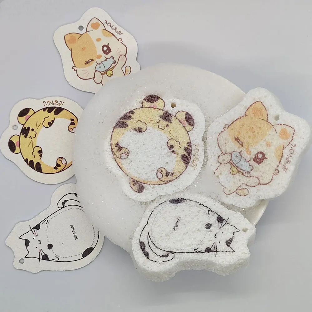 Антипригарная мультяшная хлопковая Губка из древесной целлюлозы компрессионное