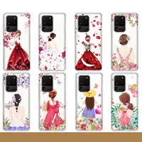 fashion girl case for samsung galaxy s22 s21 s20 fe ultra s10 s10e s9 s8 plus on samsung note 20 ultra 10 plus lite 9 8 cover