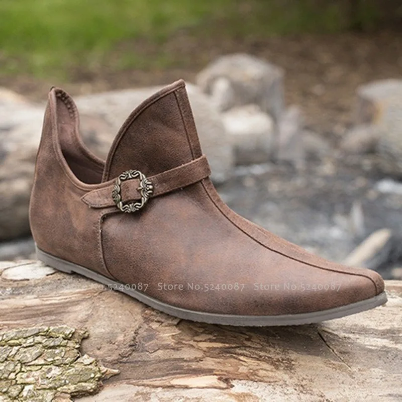 Готические средневековые Ретро рыцарские принцы для косплея короткие ботильоны