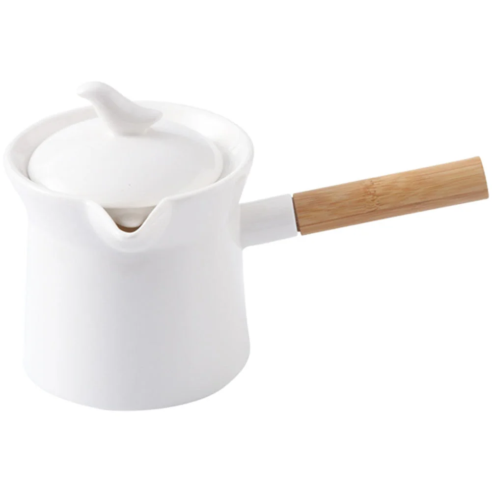 

Керамическая кастрюля для молока с деревянной ручкой, домашний подогреватель масла, соус, приправа, мини-кастрюля