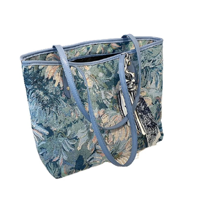 

Monet Oil Painting Bag Fashion Summer Large Capacity Handbag Simple Versatile Shoulder Tote Bag