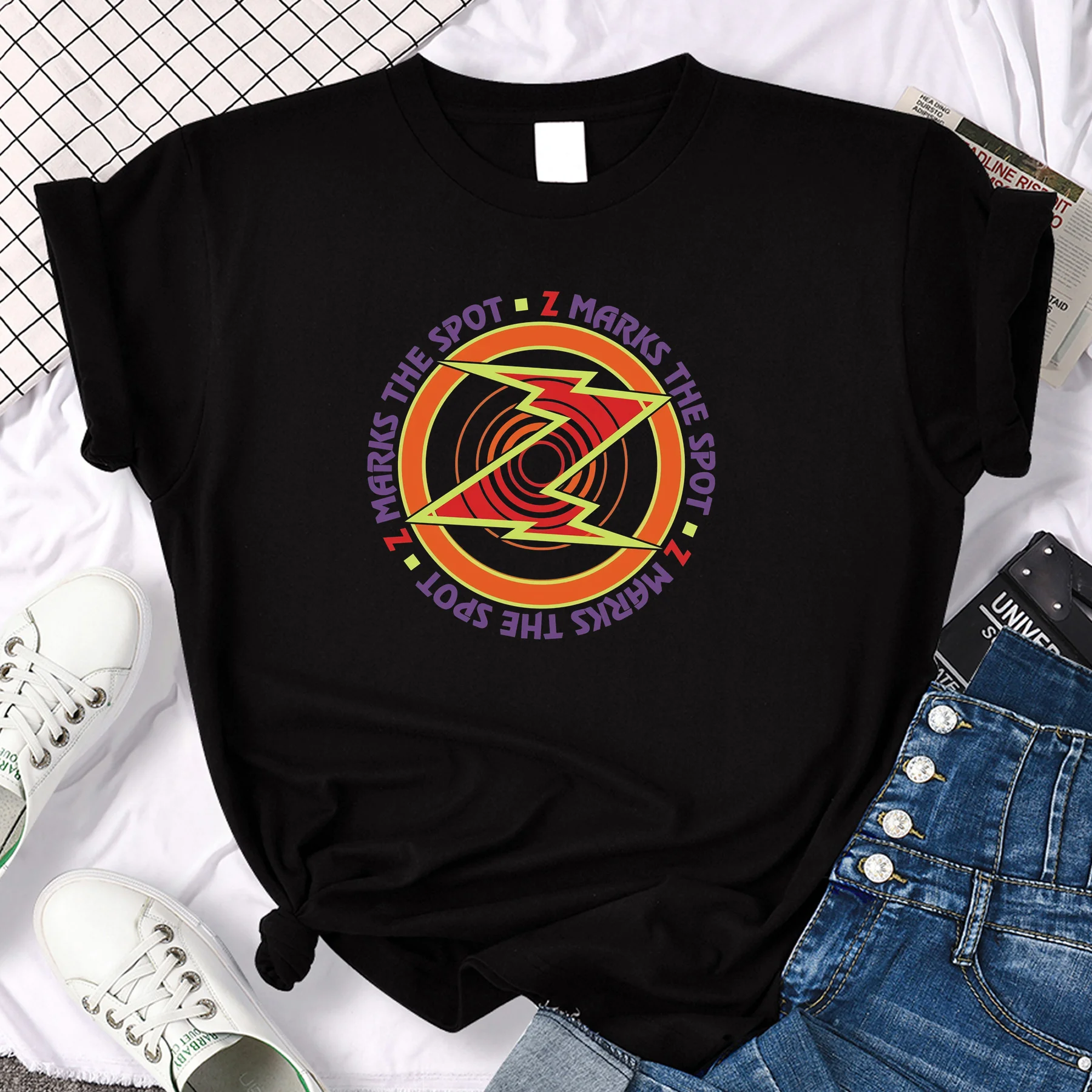 

Amazing Male Tees Men T-shirt Casual Oversized Z Marks The Spot T-shirt Women T-shirts Graphic Streetwear Ladies Y2k T Shirt