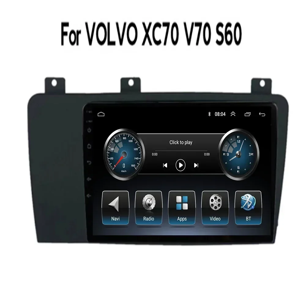 Автомагнитола на Android 13 с GPS для Volvo XC70 V70 S60 2004-2009 Авторадио мультимедийный