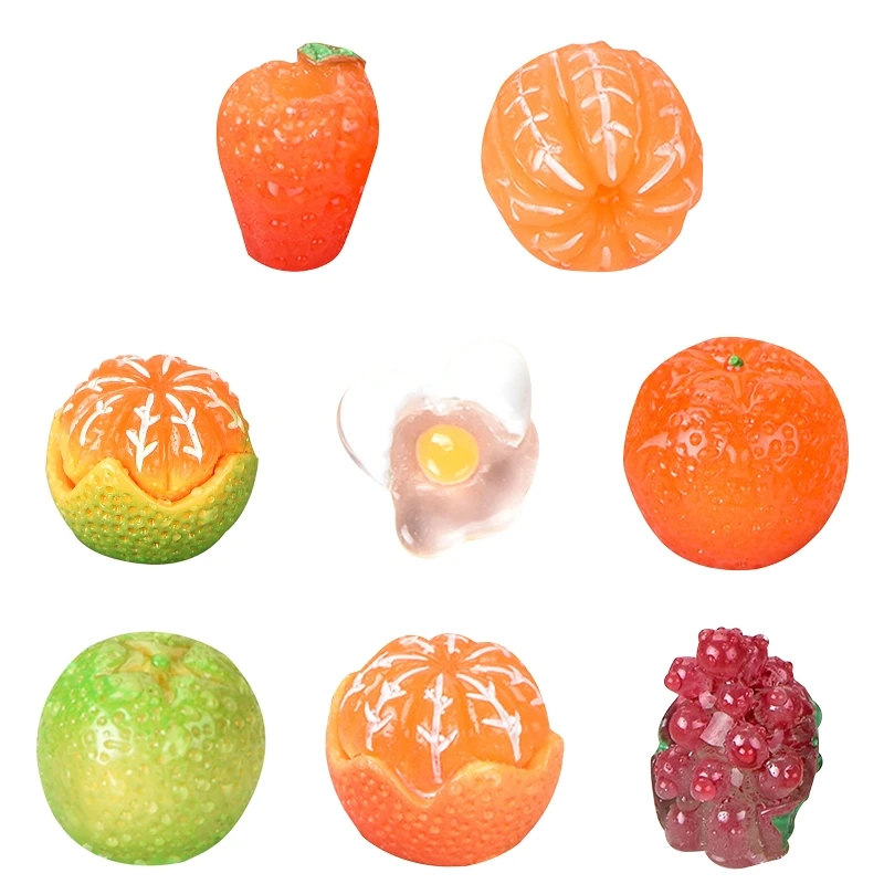 

Миниатюрная фигурка из смолы с фруктами, имитация апельсинового винограда, украшение для кукольного домика