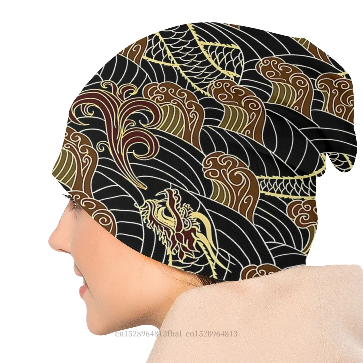 Шапки в китайском стиле облегающие шапки тонкая шапка с черными и золотыми