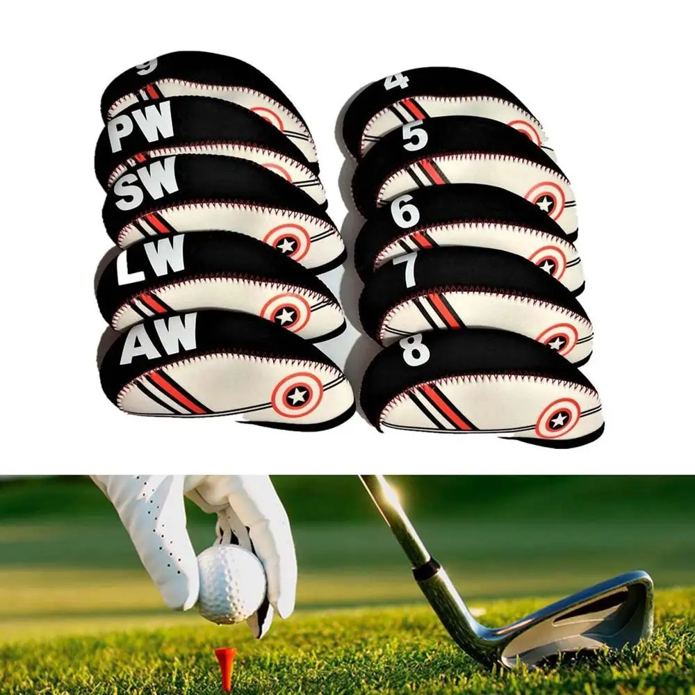 

Комплект оборудования для тренировок по гольфу, 4, 5, 6, 7, 8, 9, SW, PW, LW, AW, чехол для гольф-клуба, головные уборы для гольфа, железная защитная оболочка для гольфа