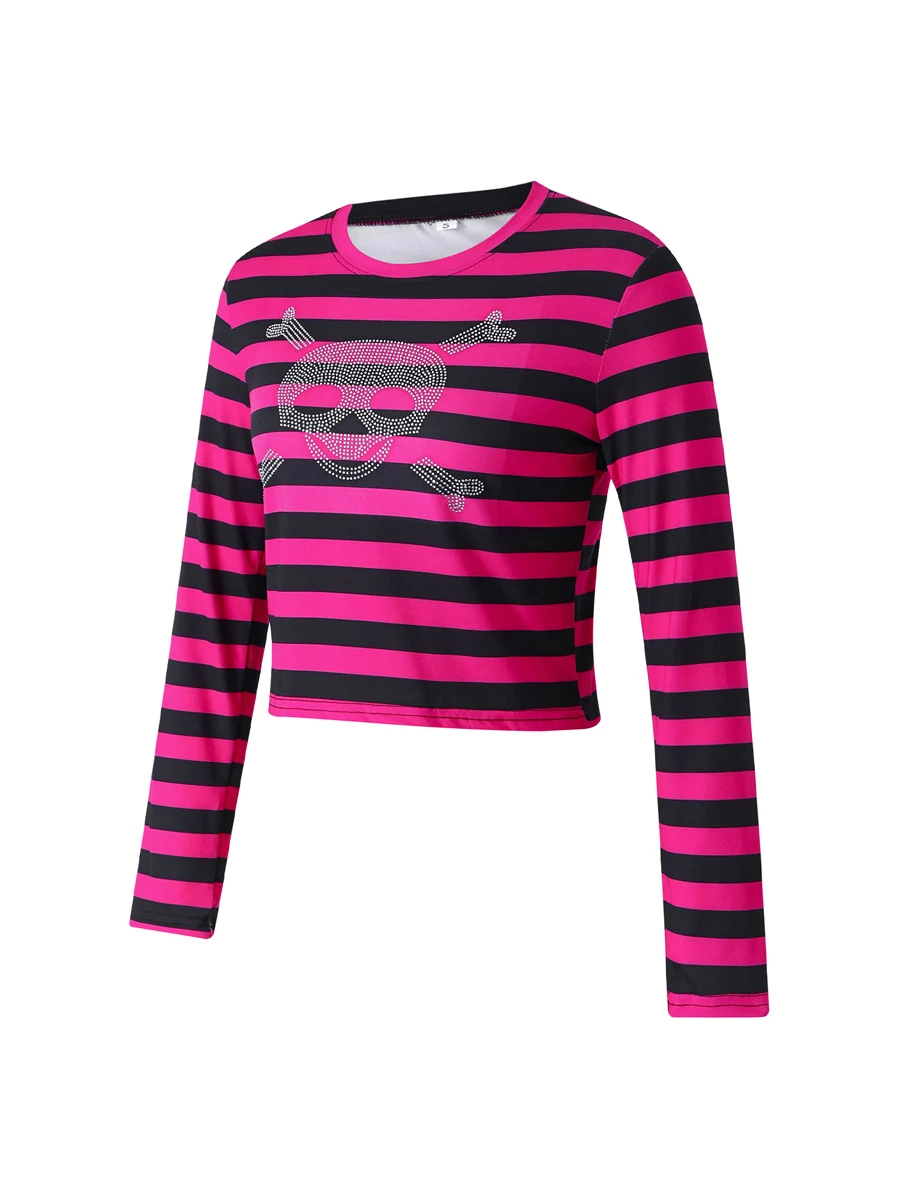 Женская футболка с длинным рукавом в полоску