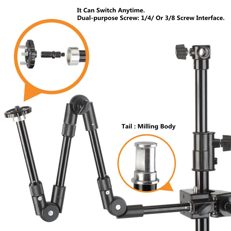 Магический шарнирный кронштейн 25 &quot32&quot стойка светильник с зажимом съемный